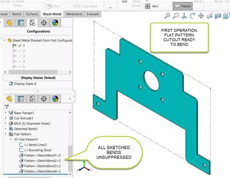 flatten solidworks sheet metal|solidworks flip flat pattern view.